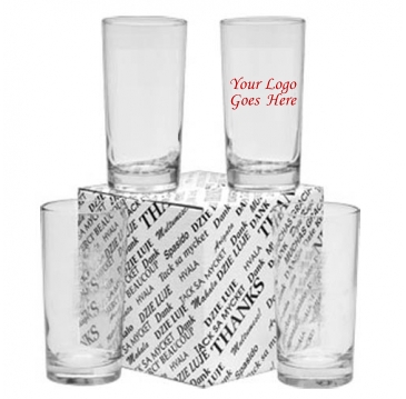 12 oz. Deluxe Beverage Thank You Set - Deep Etched