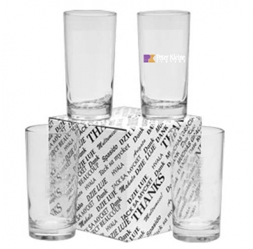 12 oz. Deluxe Beverage Thank You Set - Deep Etched