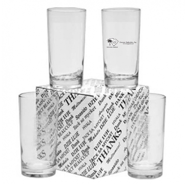 12 oz. Deluxe Beverage Thank You Set - Deep Etched
