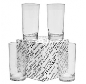 12 oz. Deluxe Beverage Thank You Set - Deep Etched