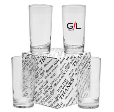 12 oz. Deluxe Beverage Thank You Set - Deep Etched
