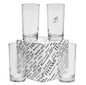 12 oz. Deluxe Beverage Thank You Set - Deep Etched