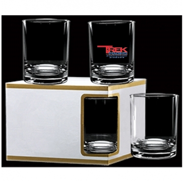 14 oz. Premium Set of 4 DOF Glasses - Deep Etch