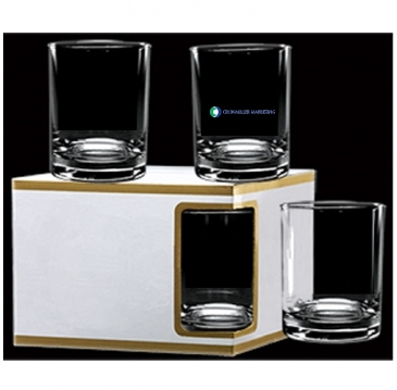 14 oz. Premium Set of 4 DOF Glasses - Deep Etch