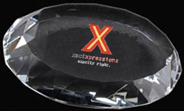 Faceted Oval Paperweight