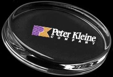 Oval Paperweight - Deep Etched