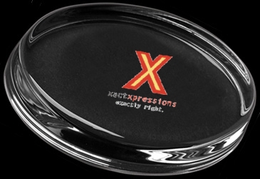 Oval Paperweight - Deep Etched