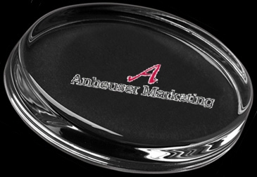 Oval Paperweight - Deep Etched