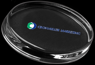 Oval Paperweight - Deep Etched