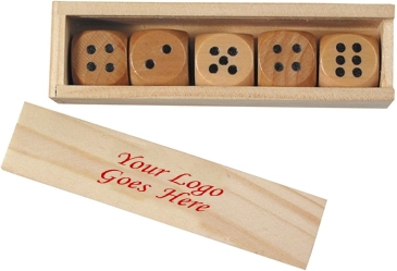 Wooden Dice in Box