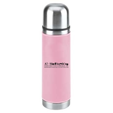 Leatherette Vacuum Bottle - 16 Oz.