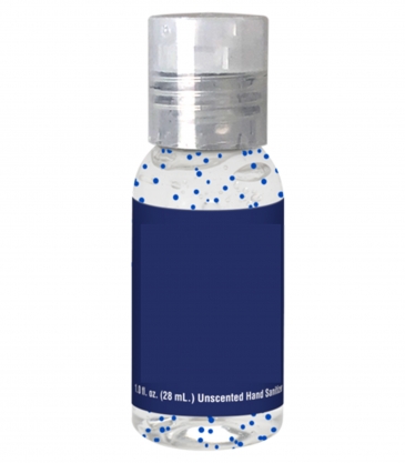 1 oz Single Color Moisture Bead Sanitizer in Clear Round Bottle