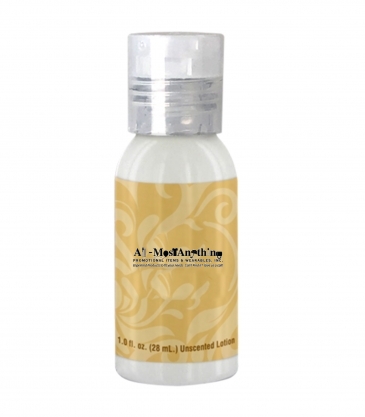 1 oz. Lotion in  Clear Round Bottle