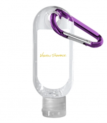 1.9 oz. Clear Sanitizer in Clear Bottle with Carabiner