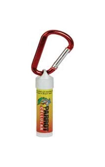 SPF 15 Lip Balm in White Tube with Hook Cap and Carabiner