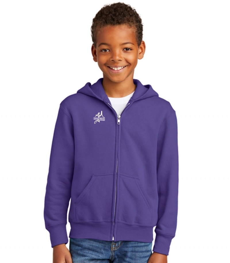 Port & Company® - Youth Core Fleece Full-Zip Hooded Sweatshirt