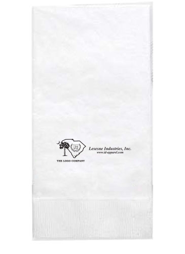 4.25"x8.5" White 2-Ply Dinner Napkins - High Lines