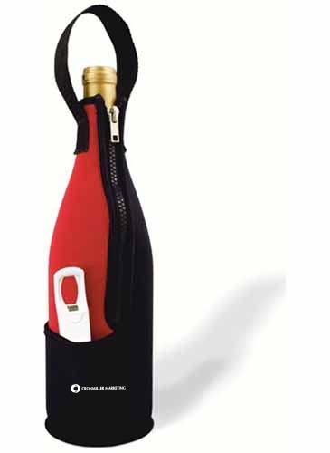 Zip-N-Go Neoprene Wine Bag w/Plastic Traveler's Corkscrew