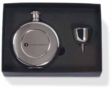 5 Oz. Round Pocket Flask Set