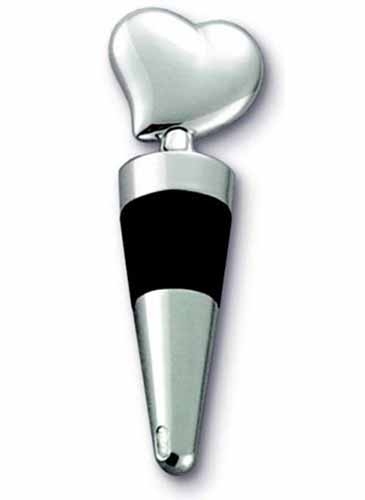 Silver Plated Solid Heart Bottle Stopper