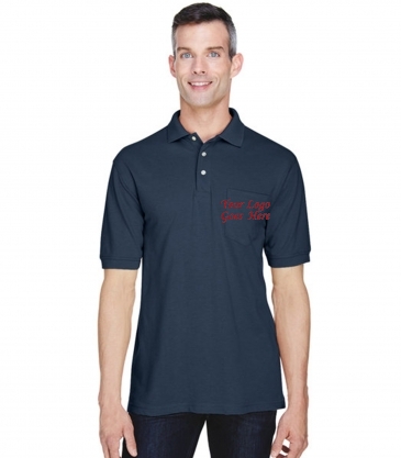 Harriton Men's Easy Blend™ Polo with Pocket