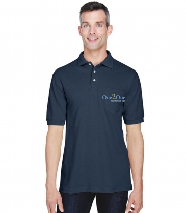 Harriton Men's Easy Blend™ Polo with Pocket