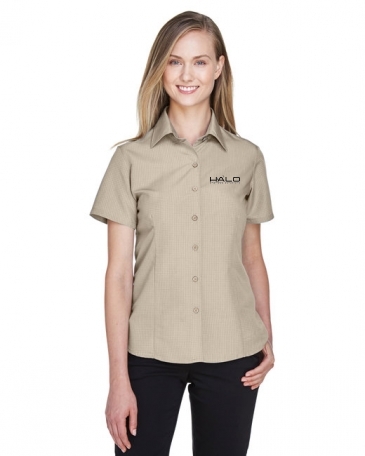 Harriton Women's Barbados Textured Camp Shirt