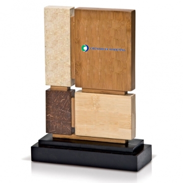 White Coco, Brown Coco Pieces, Natural Bamboo