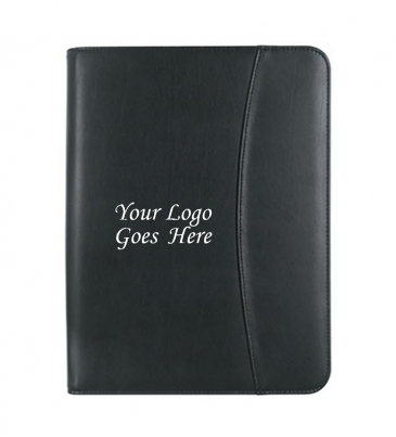 Leather Look Zippered Portfolio With Calculator