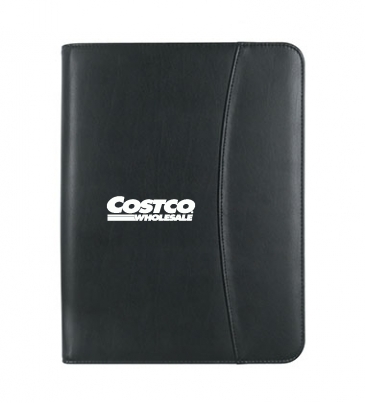 Leather Look Zippered Portfolio With Calculator