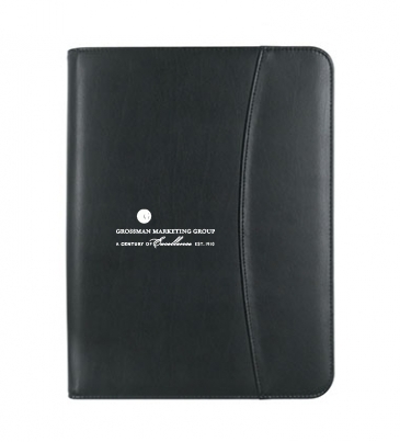 Leather Look Zippered Portfolio With Calculator