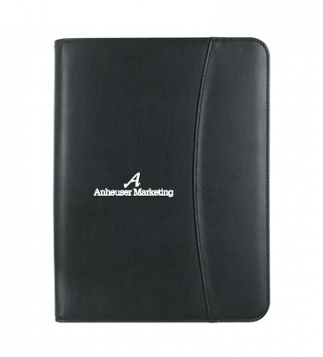 Leather Look Zippered Portfolio With Calculator