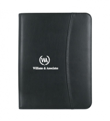 Leather Look Zippered Portfolio With Calculator