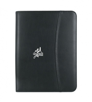 Leather Look Zippered Portfolio With Calculator