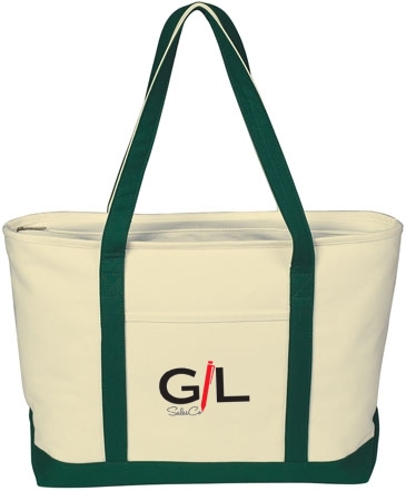 Large Heavy Cotton Canvas Boat Tote Bag