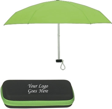 37" Arc Telescopic Folding Travel Umbrella With Eva Case