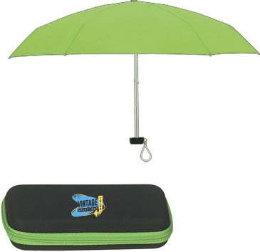 37" Arc Telescopic Folding Travel Umbrella With Eva Case