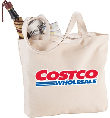 Zippered 12oz Cotton Canvas Shopper Tote