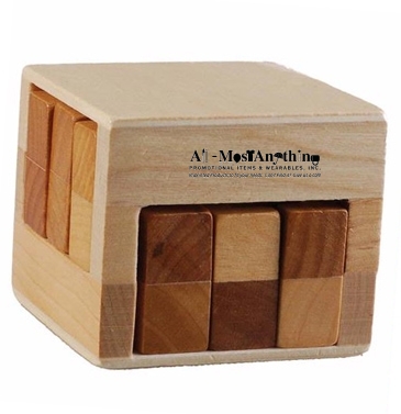 Wooden Sliding Cube Puzzle