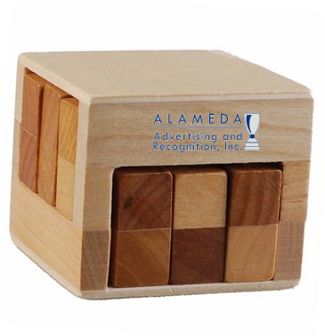 Wooden Sliding Cube Puzzle