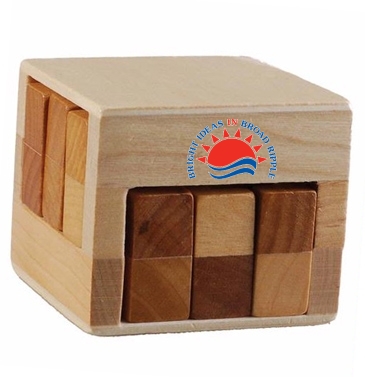 Wooden Sliding Cube Puzzle
