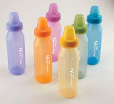 8 oz Assorted Color EvenFlo Baby Bottles