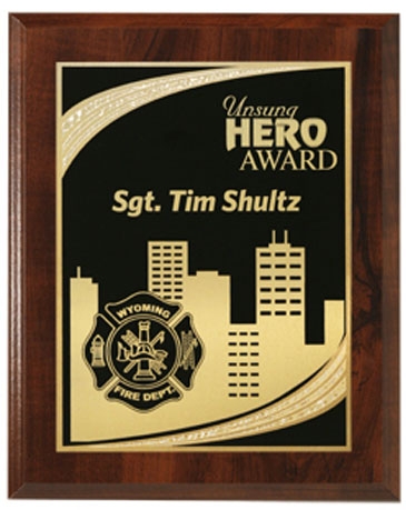 Econo Cherry Plaque 8" x 10" with Lasered Plate