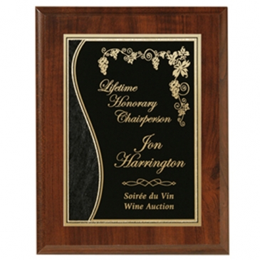 Econo Cherry Plaque 9" x 12" with Lasered Plate