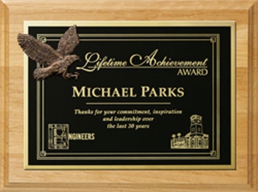 Alder Wood Plaque 9" x 12" with Lasered Plate