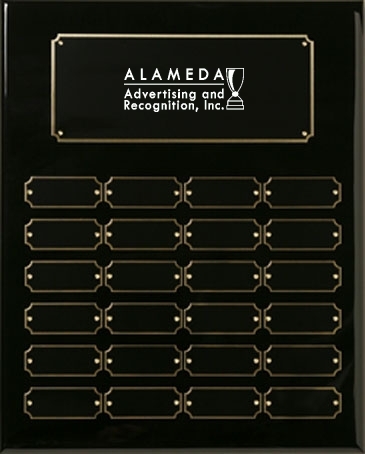Black Piano Finish Perpetual Plaque 12" x 15"