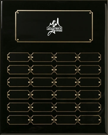 Black Piano Finish Perpetual Plaque 12" x 15"