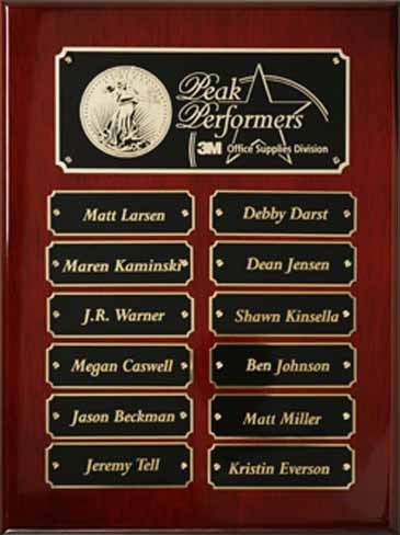 Rosewood Piano Finish Perpetual Plaque 9" x 12"