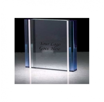 Cosenza III Blue & Aluminum Edged Rectangle