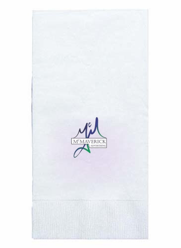 4.25"x8.5" White 3-Ply Dinner Napkins - High Lines